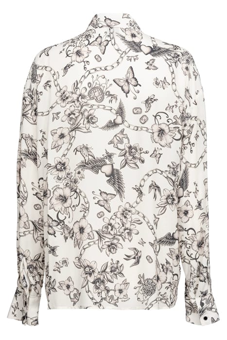 CORISHA CAMICIA CREPE DE CHINE STAMPA TATTOO BUTTER/BLACK 2