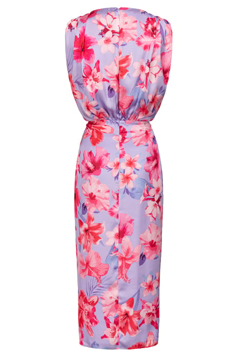 ARTIFICIOSO ABITO SATIN STAMPA FIORI TROPICALI LILAC/PALE PI 2