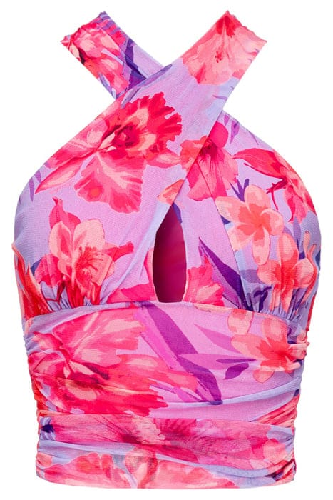 TENUE TOP RETINA STAMPA FIORI TROPICALI LILAC/PALE PINK/FUCH 1