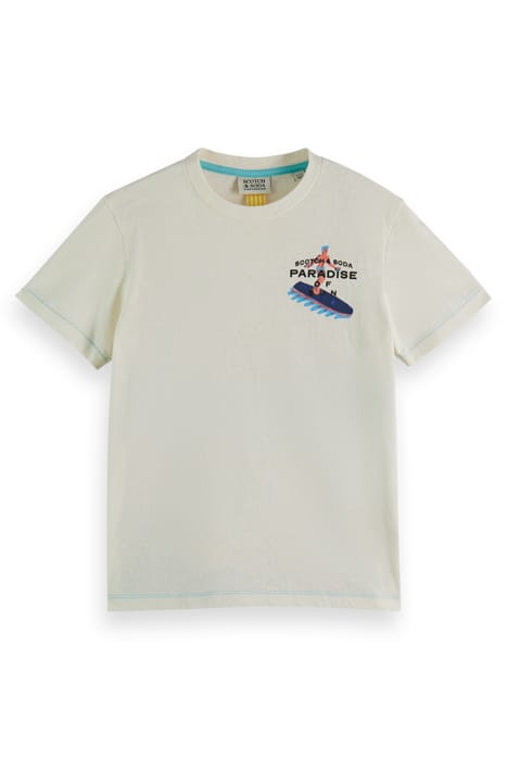 RELAXED-FIT COTTON-LINEN BLEND ARTWORK T-SHIRT OFF WHITE 1