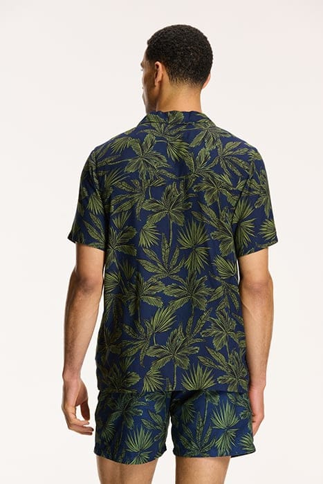 PALM LEAVES SHIRT ROYAL BLUE 2