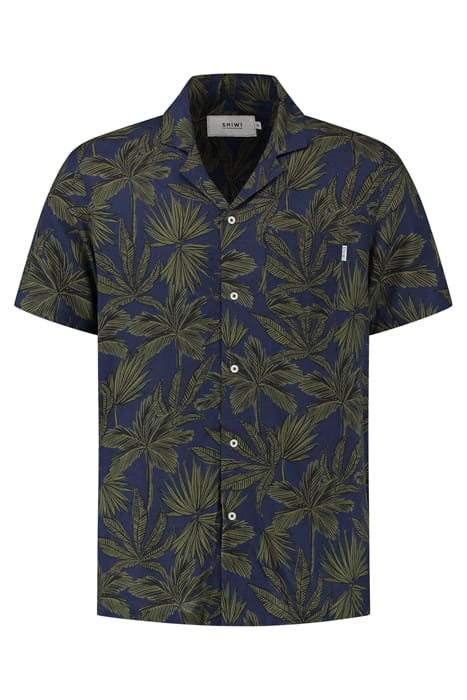 PALM LEAVES SHIRT ROYAL BLUE 4