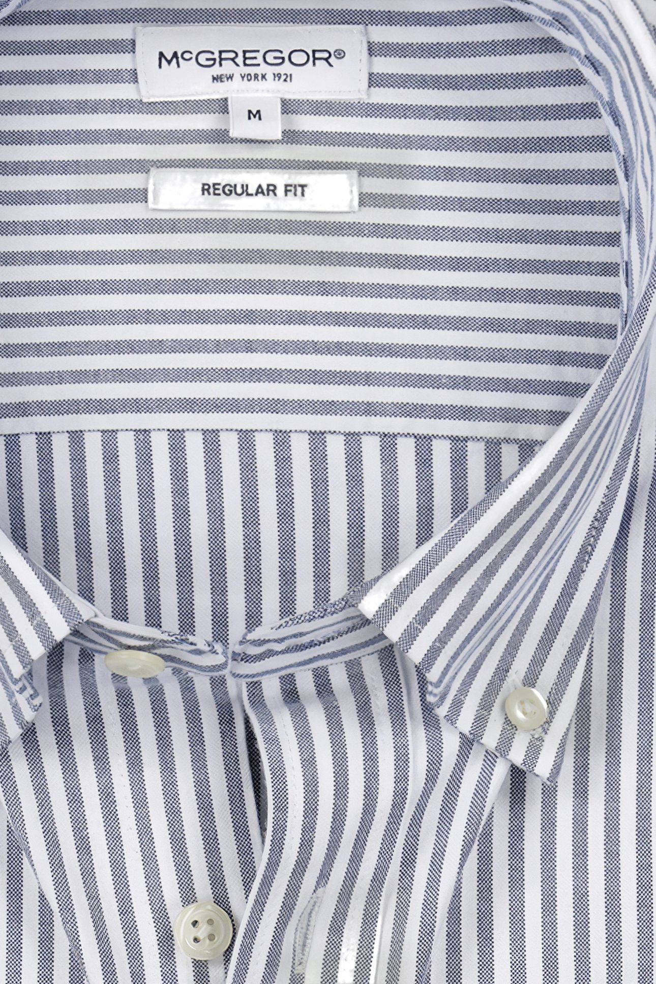 SRETCH OXFORD SHIRT BIG STRIPE NAVY 4
