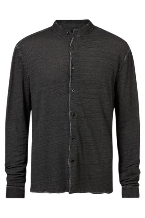 TRINITY REGULAR FIT LS BAND COLLAR SHIRT IRON GREY 1