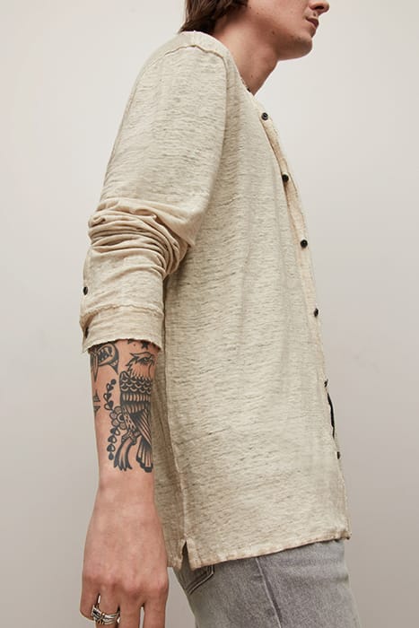 TRINITY REGULAR FIT LS BAND COLLAR SHIRT TOAST 2