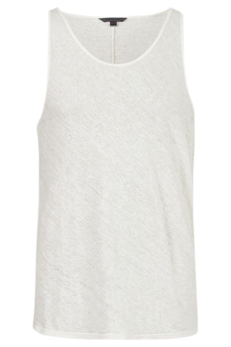 BROOME SLIM FIT LINEN TANK TOP WITH COLD EGG SHELL 1