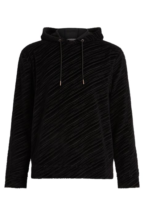 LANIER REGULAR FIT LS HOODIE WITH BURN-O BLACK 1