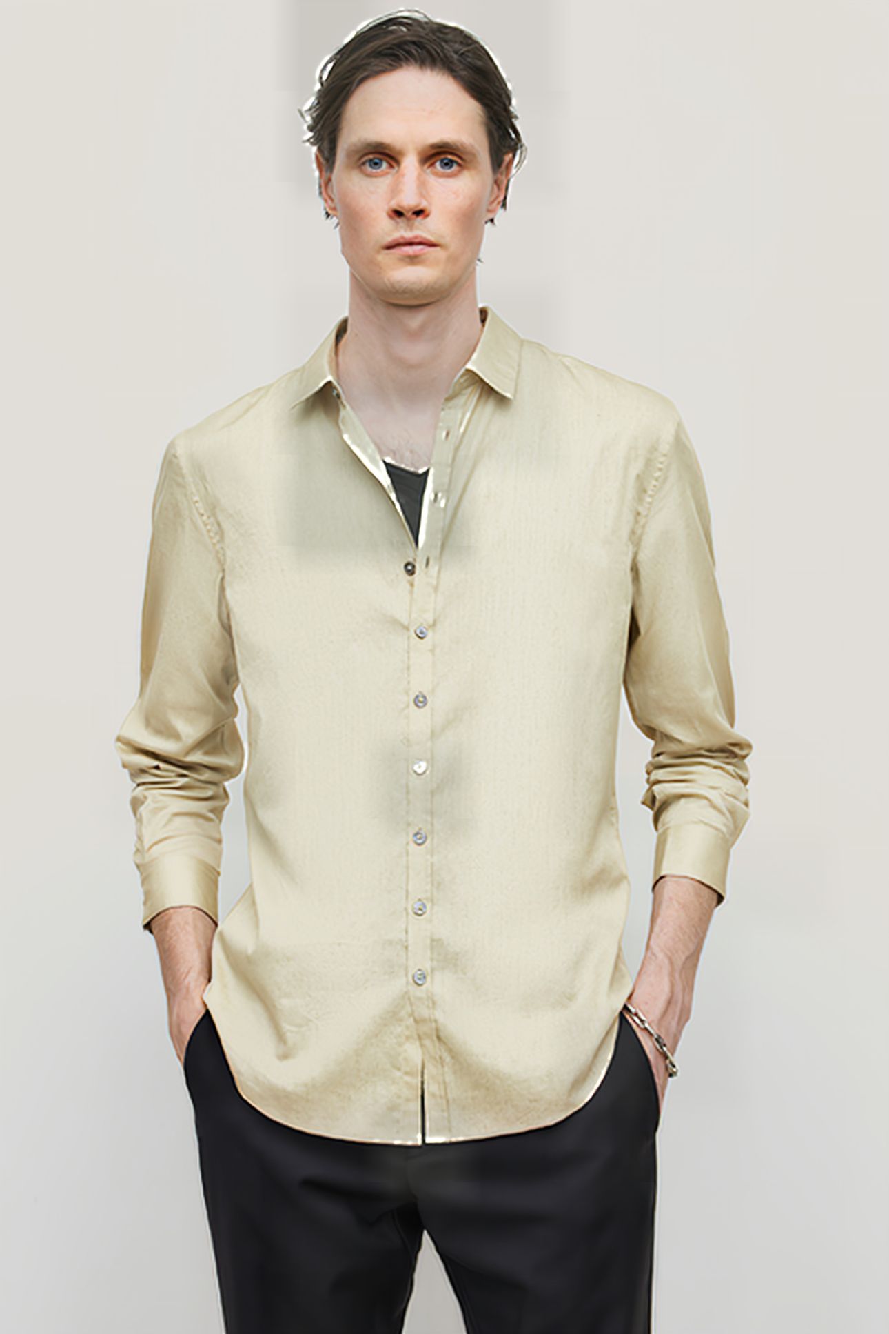 MULTI BUTTON SLIM FIT SHIRT CARAMEL 1