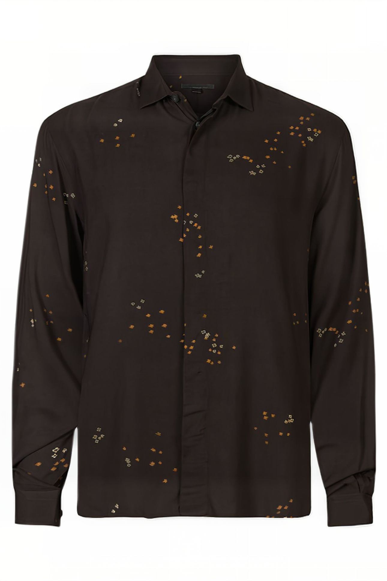 RODNEY LS SPORT SHIRT CONCEALED PLACKET ESPRESSO 1