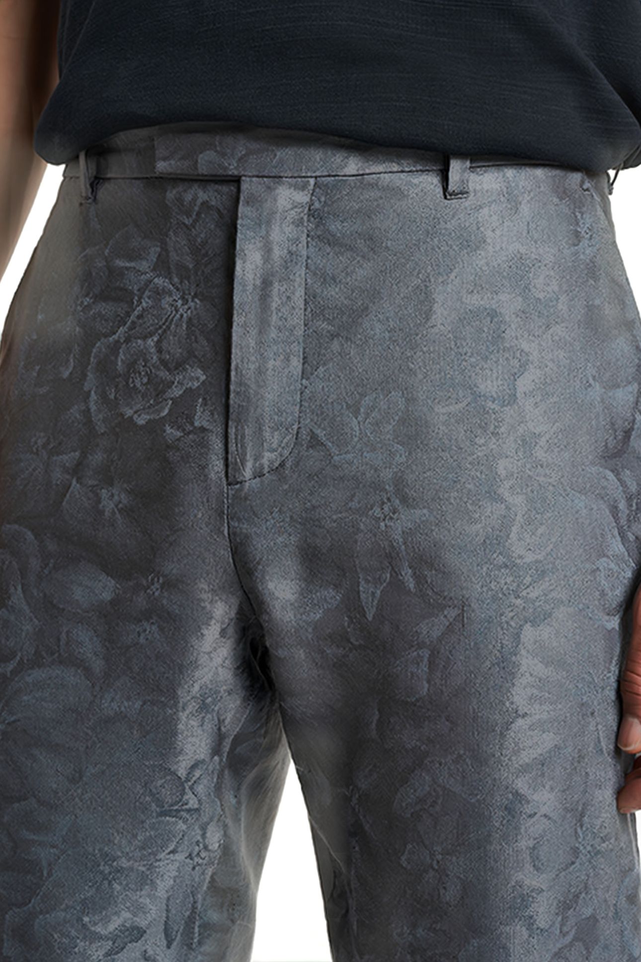 SLIM FIT PANTS WITH WELT HIP POCKET AND IRON GREY 3