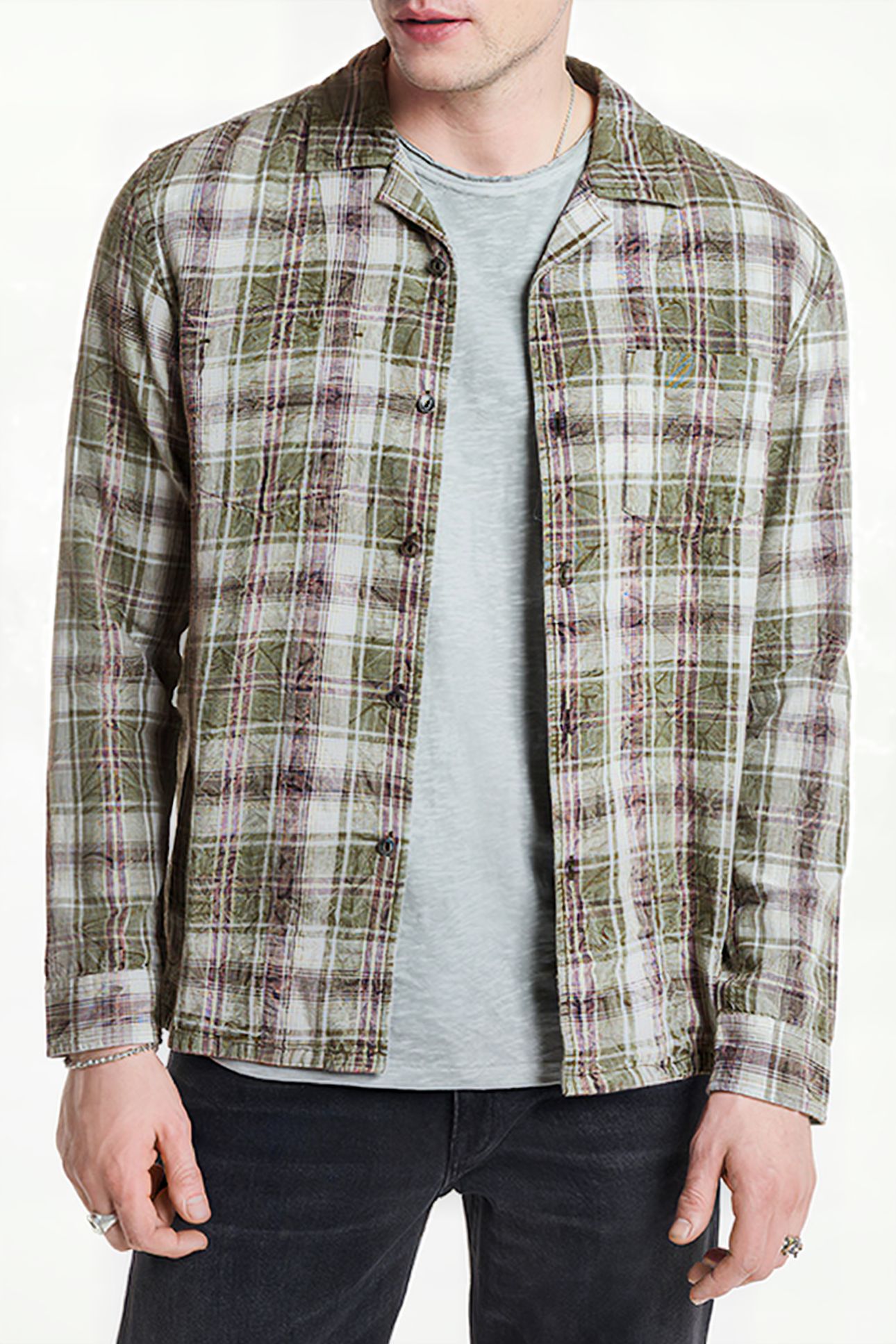 STANTON L/S REVERSIBLE - OVERSIZE REVERS DARK MOSS 1
