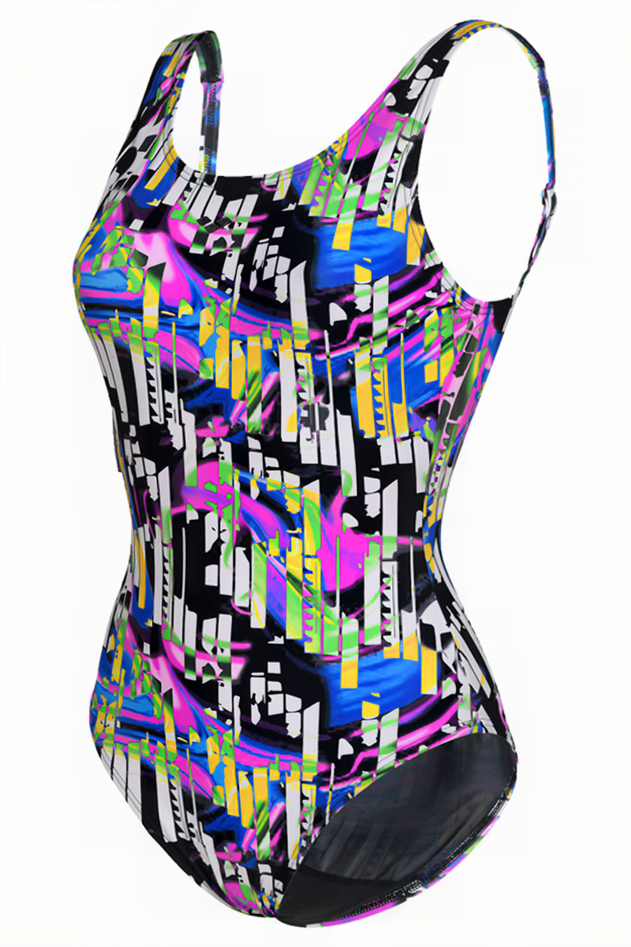 WOMEN'S BODYLIFT SWIMSUIT CAROLINA U BAC BLACK MULTI 6