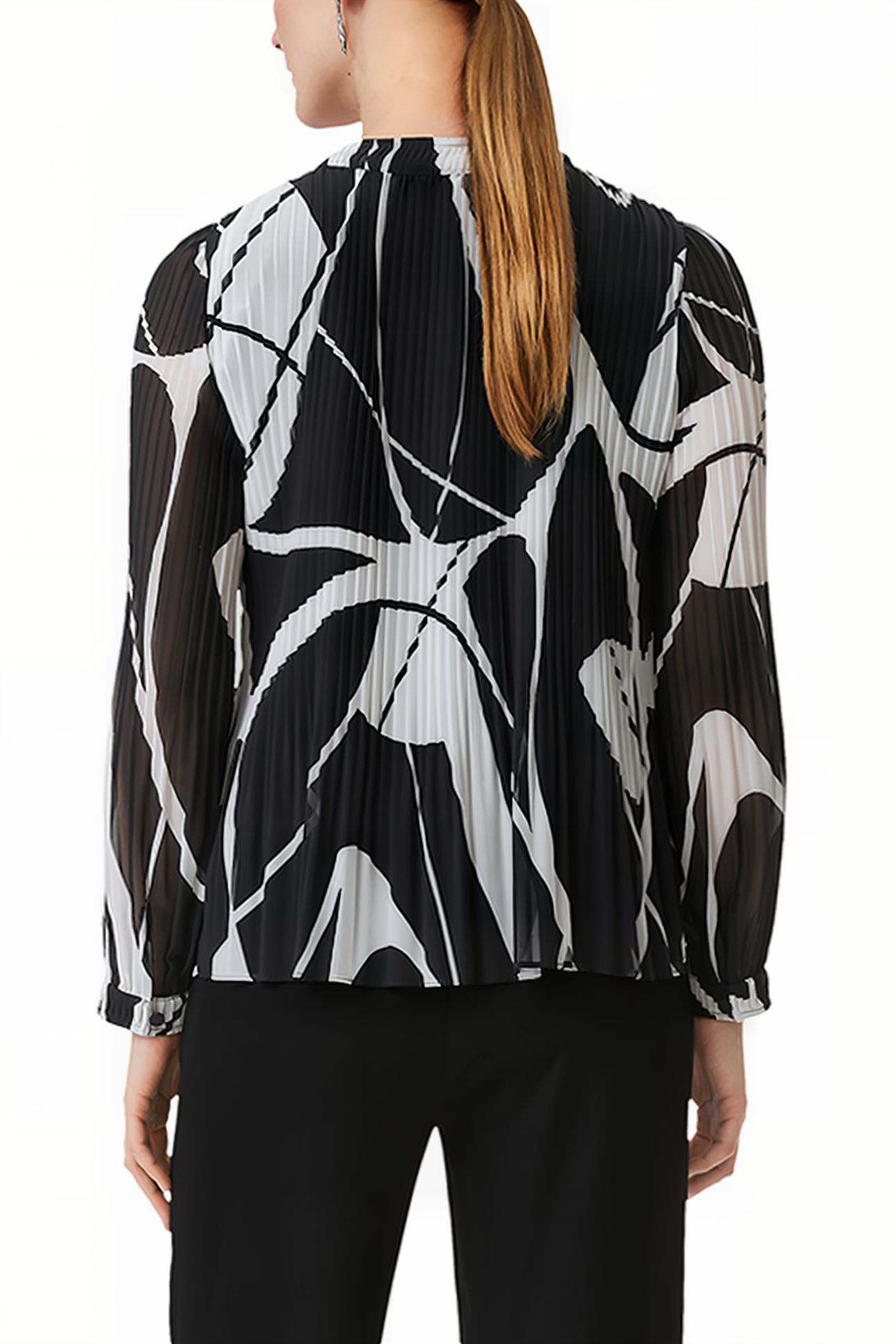 COMMA BLOUSES GREY/BLACK 2