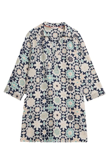 BLAIRE LINEN TUNIC NAVY PRINTED 1