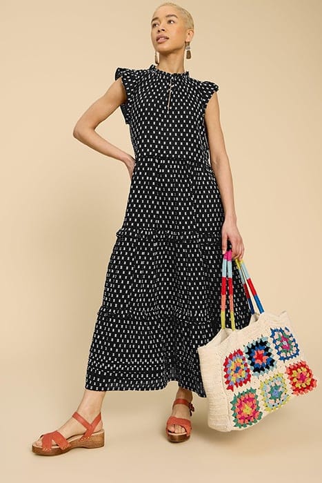 ROSIE COTTON MAXI DRE BLACK 1
