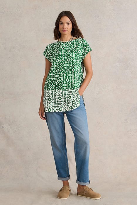 CARRIE TUNIC GREEN PRINTED 1