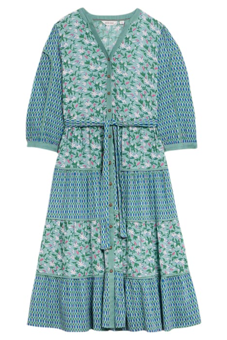 MABEL MIXED PRINTED DRE TEAL PRINTED 1