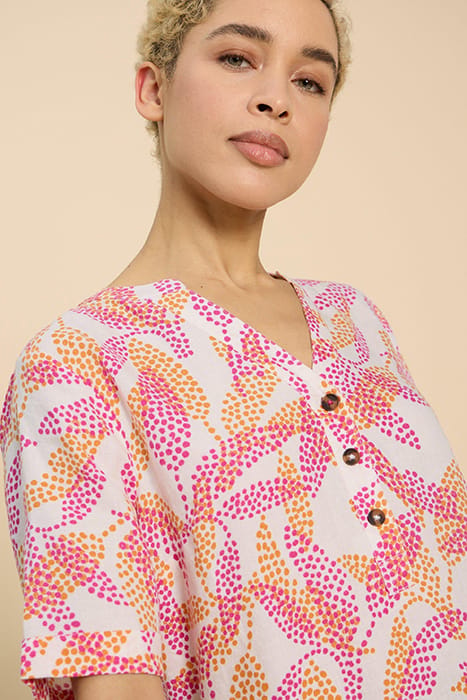 LINA LINEN TUNIC IVORY PRINTED 3