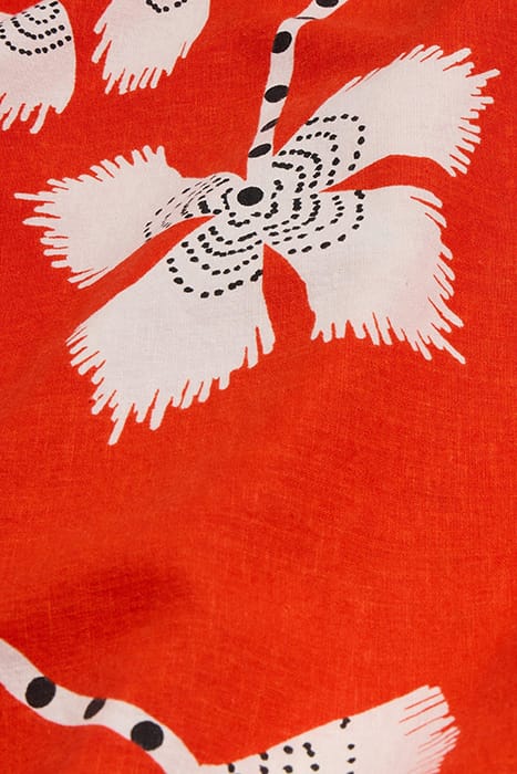 CLEMENCE LINEN BLEND SKIRT RED PRINTED 2