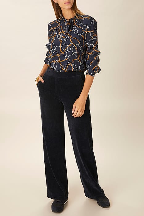 VISCOSE SCARF SHIRT IN BLUE 3