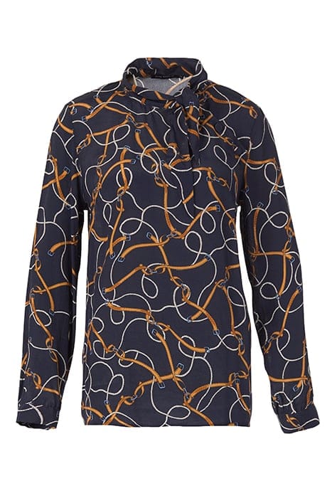 VISCOSE SCARF SHIRT IN BLUE 4