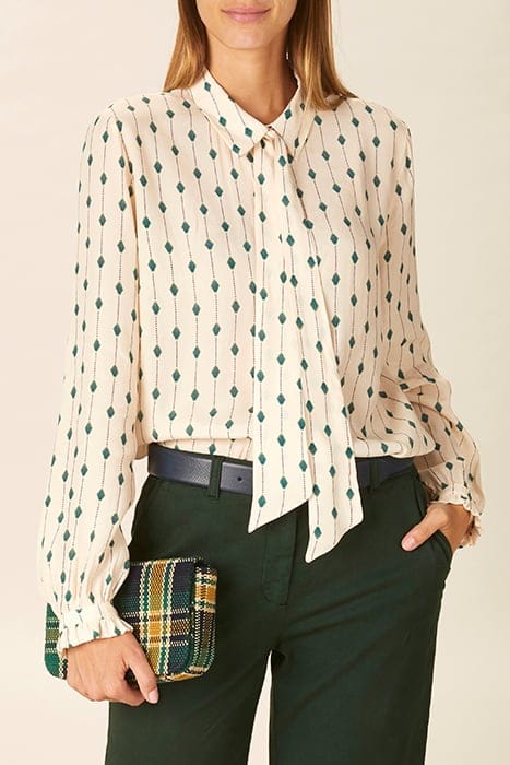VISCOSE TIE SHIRT IN WHITE 1