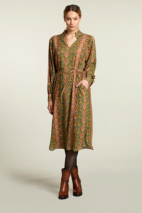 MULTI FANTASY V-NECK DRESS 1