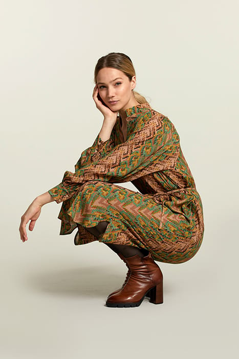 MULTI FANTASY V-NECK DRESS 5