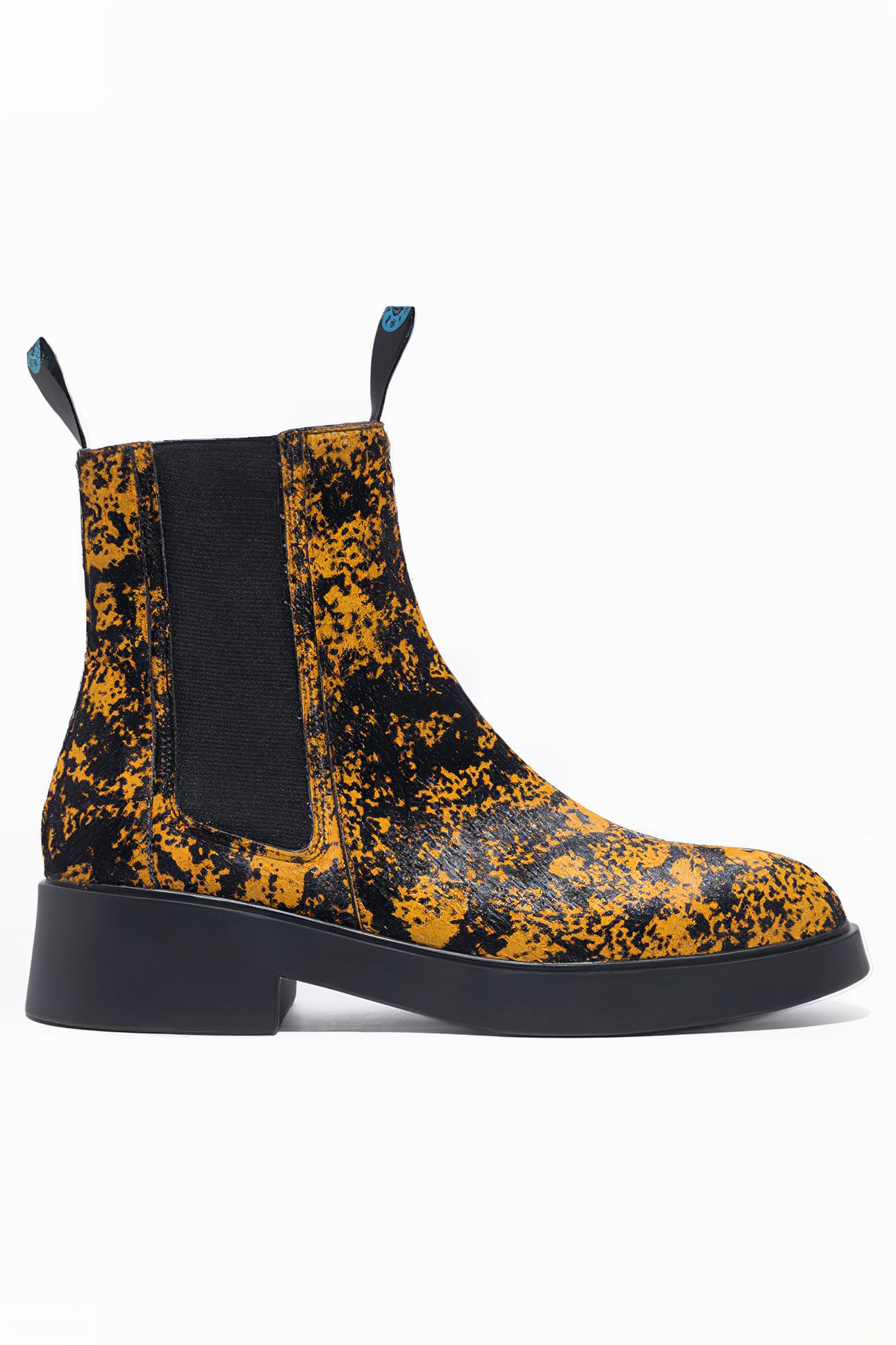 ORANGE FUR LEATHER ANKLE BOOT 1