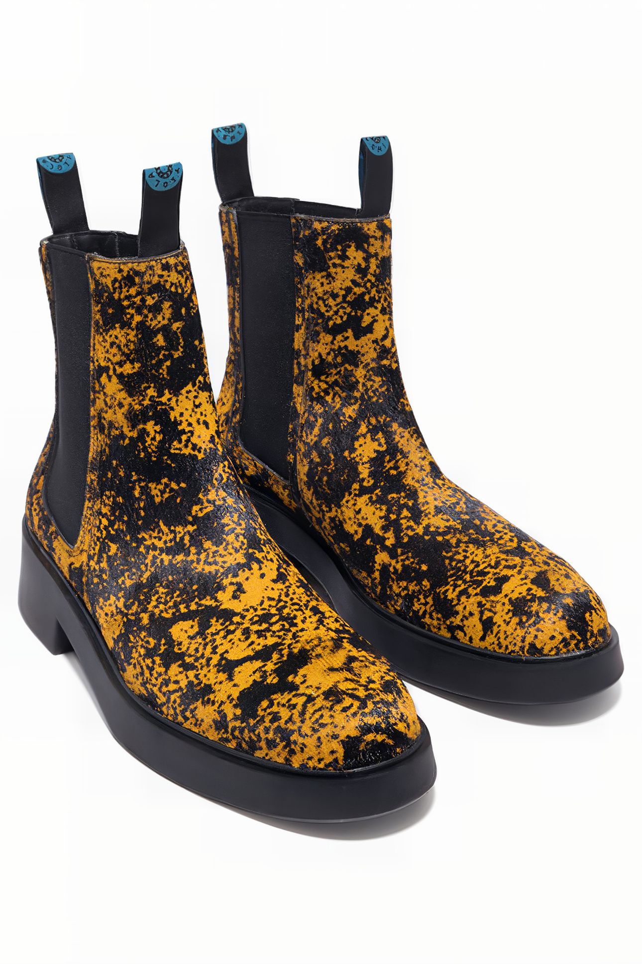 ORANGE FUR LEATHER ANKLE BOOT 2