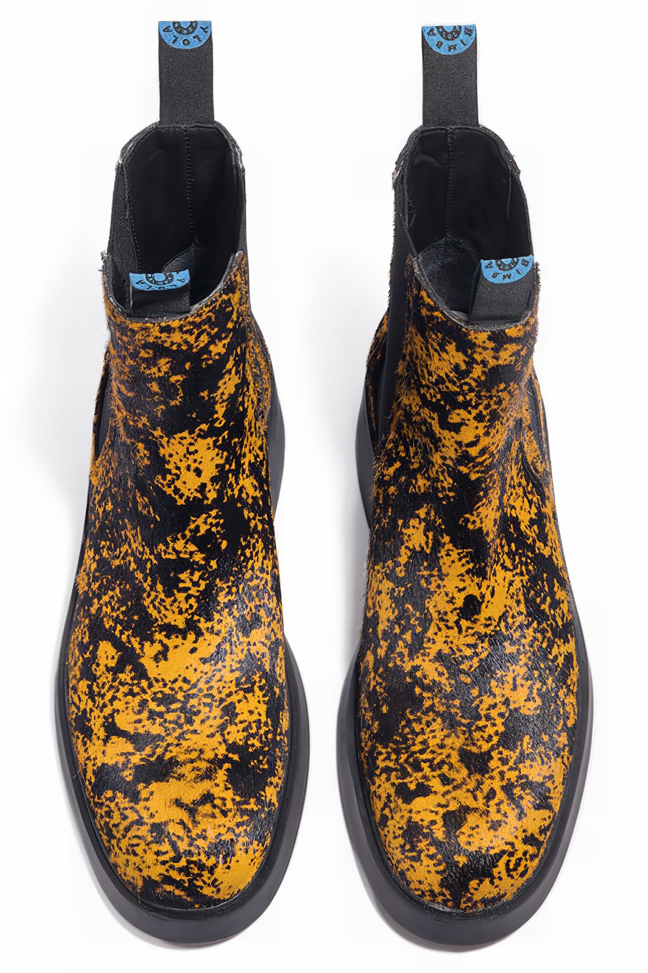 ORANGE FUR LEATHER ANKLE BOOT 3