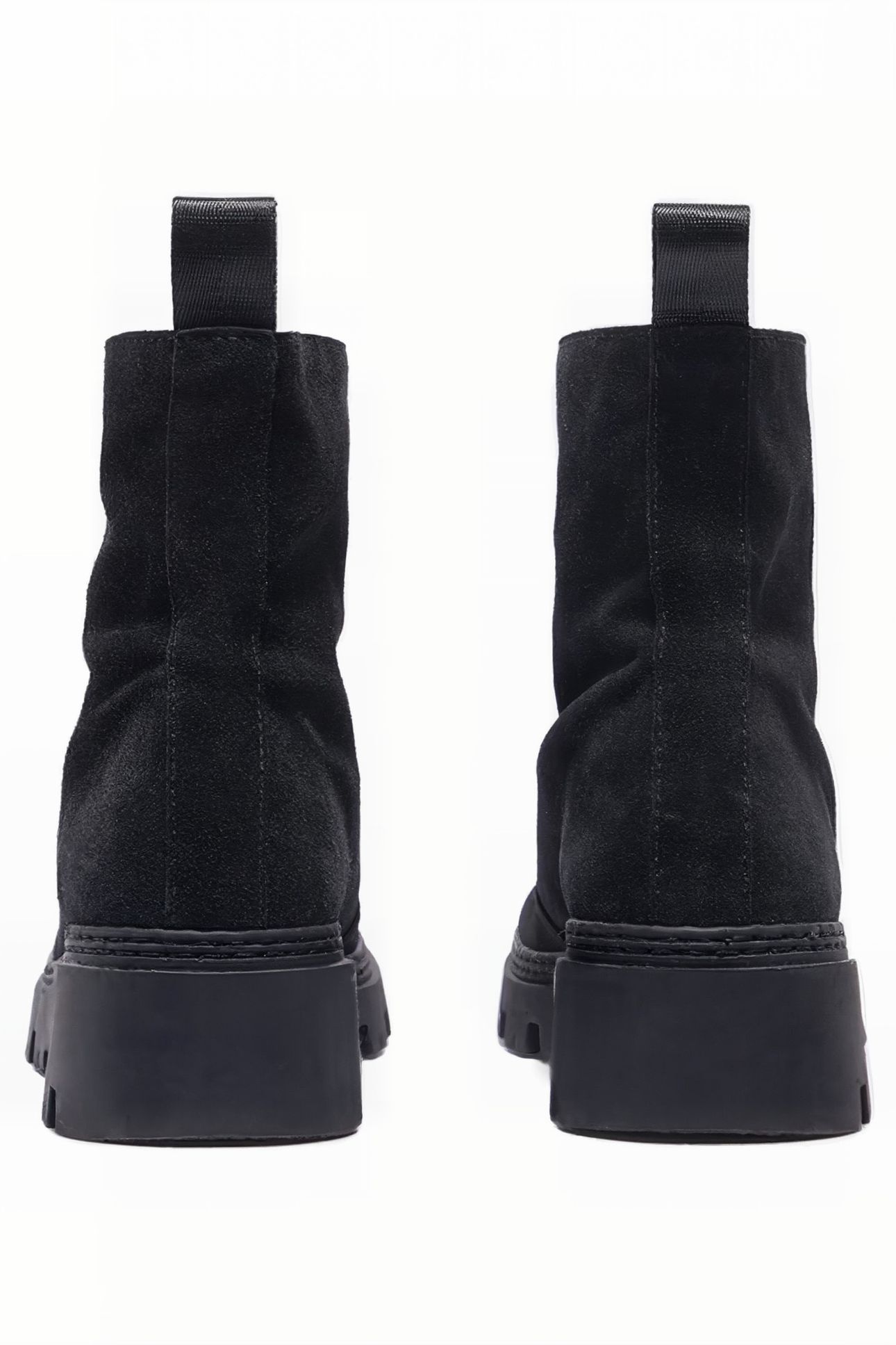 BLACK SPLIT LEATHER ANKLE BOOT 4
