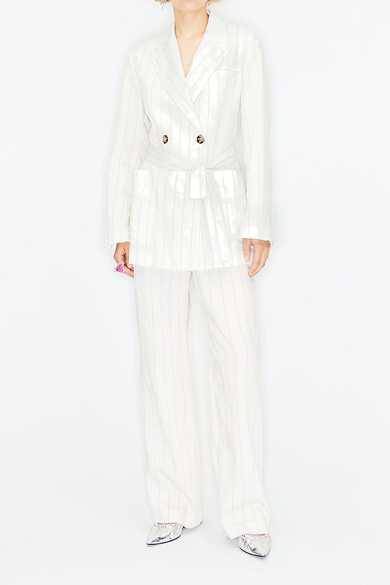 FLUID IVORY STRIPED BLAZER 1