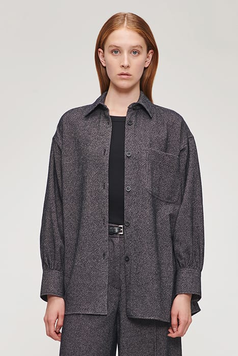 COTTON WOOL MIX OVERSHIRT MIDNIGHT BLUE 1