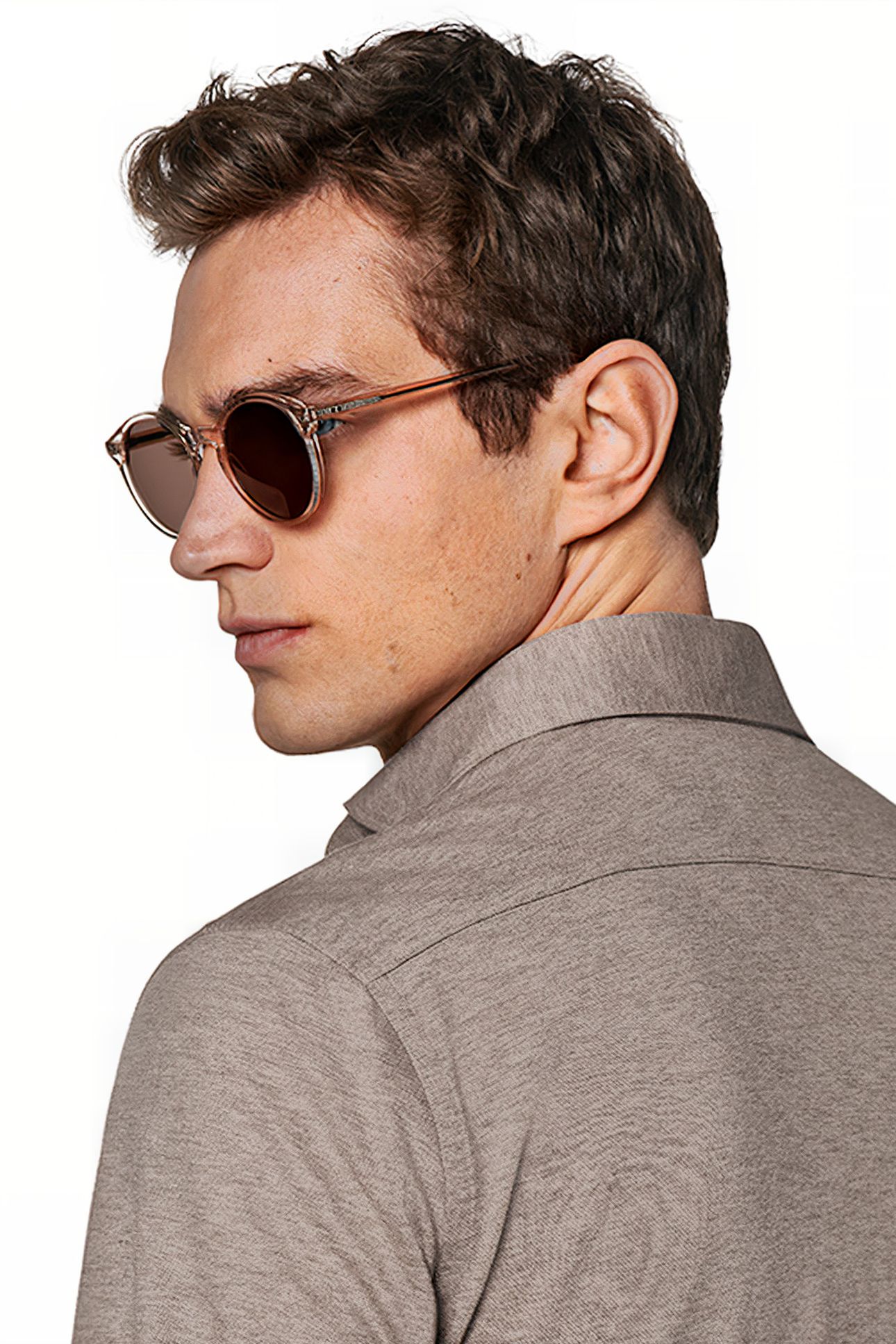 LIGHT BROWN EXTRA SLIM FIT SHIRT 5