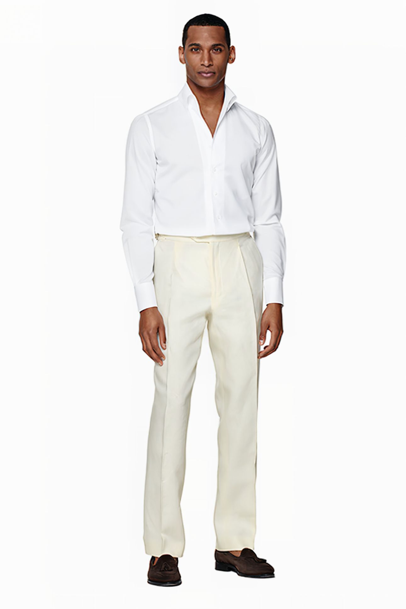 WHITE ONE PIECE COLLAR EXTRA SLIM FIT SHIRT 3