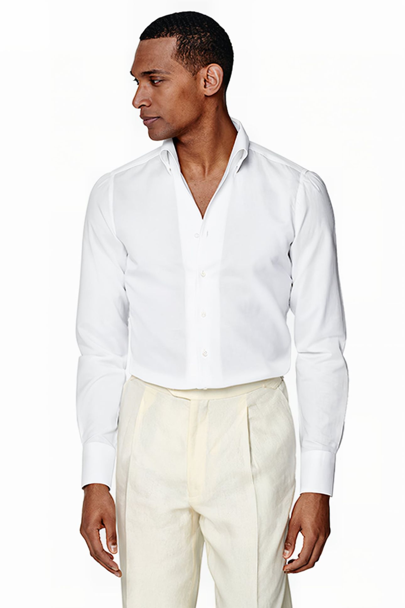 WHITE ONE PIECE COLLAR EXTRA SLIM FIT SHIRT 1
