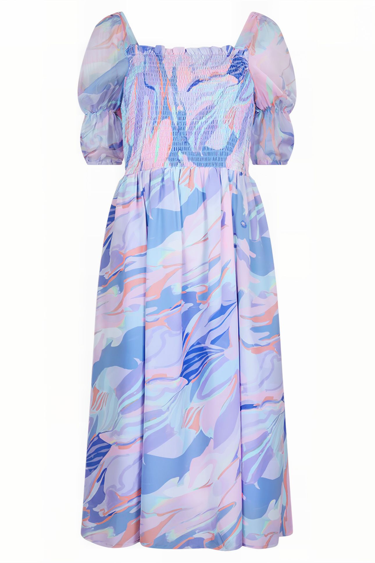 DALLA VERONA SMOCKED MIDI DRES BLUE 3