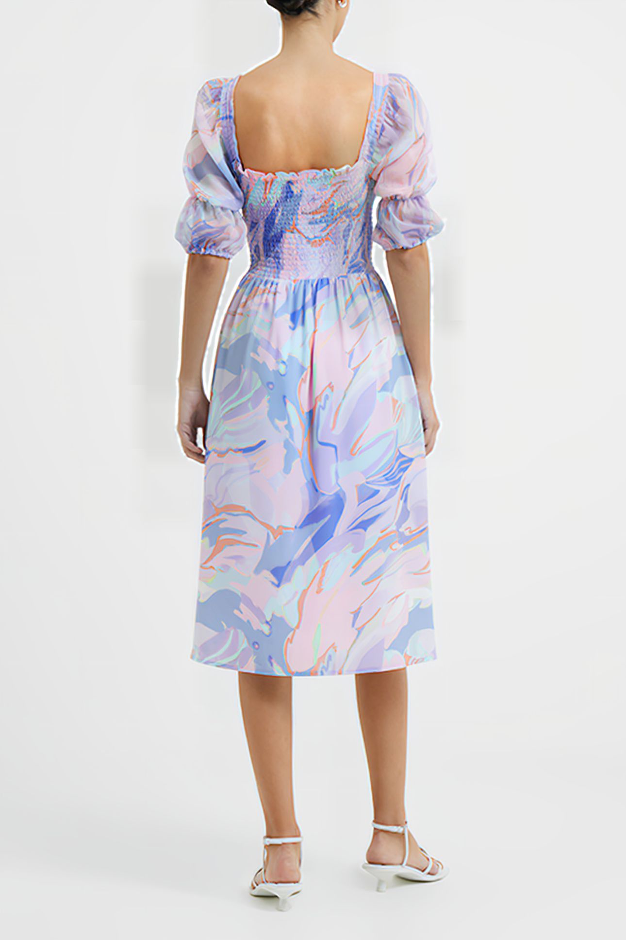 DALLA VERONA SMOCKED MIDI DRES BLUE 2