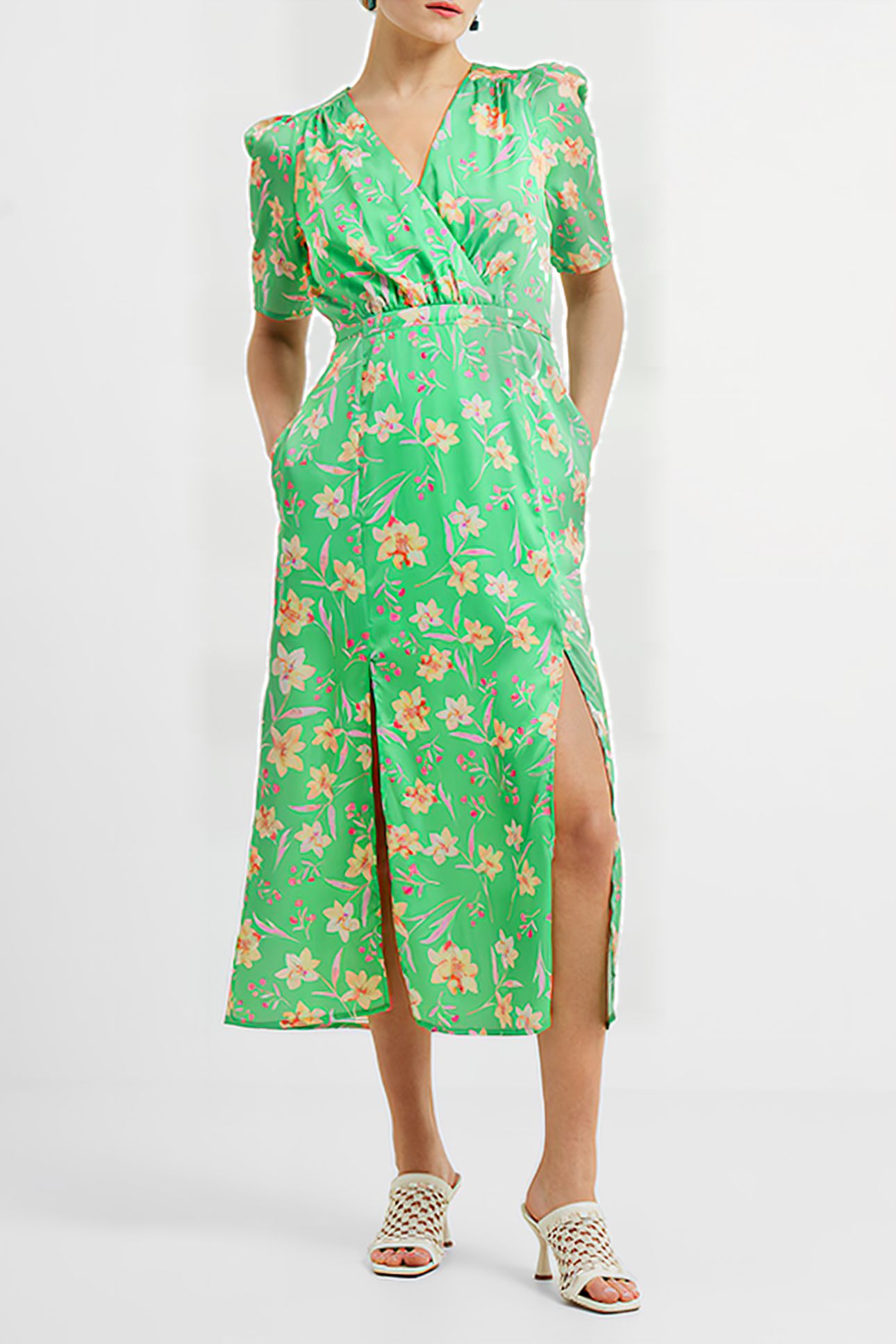 CAMILLE WRAP DRESS GREEN 1