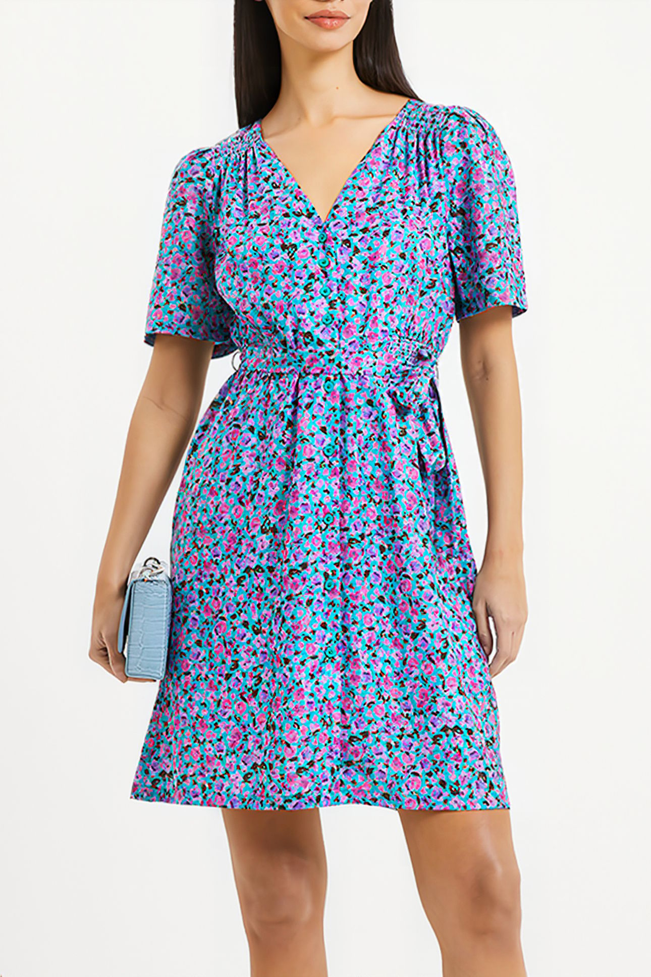 ALEZZIA ELY JACQUARD SS DRESS GREEN 3