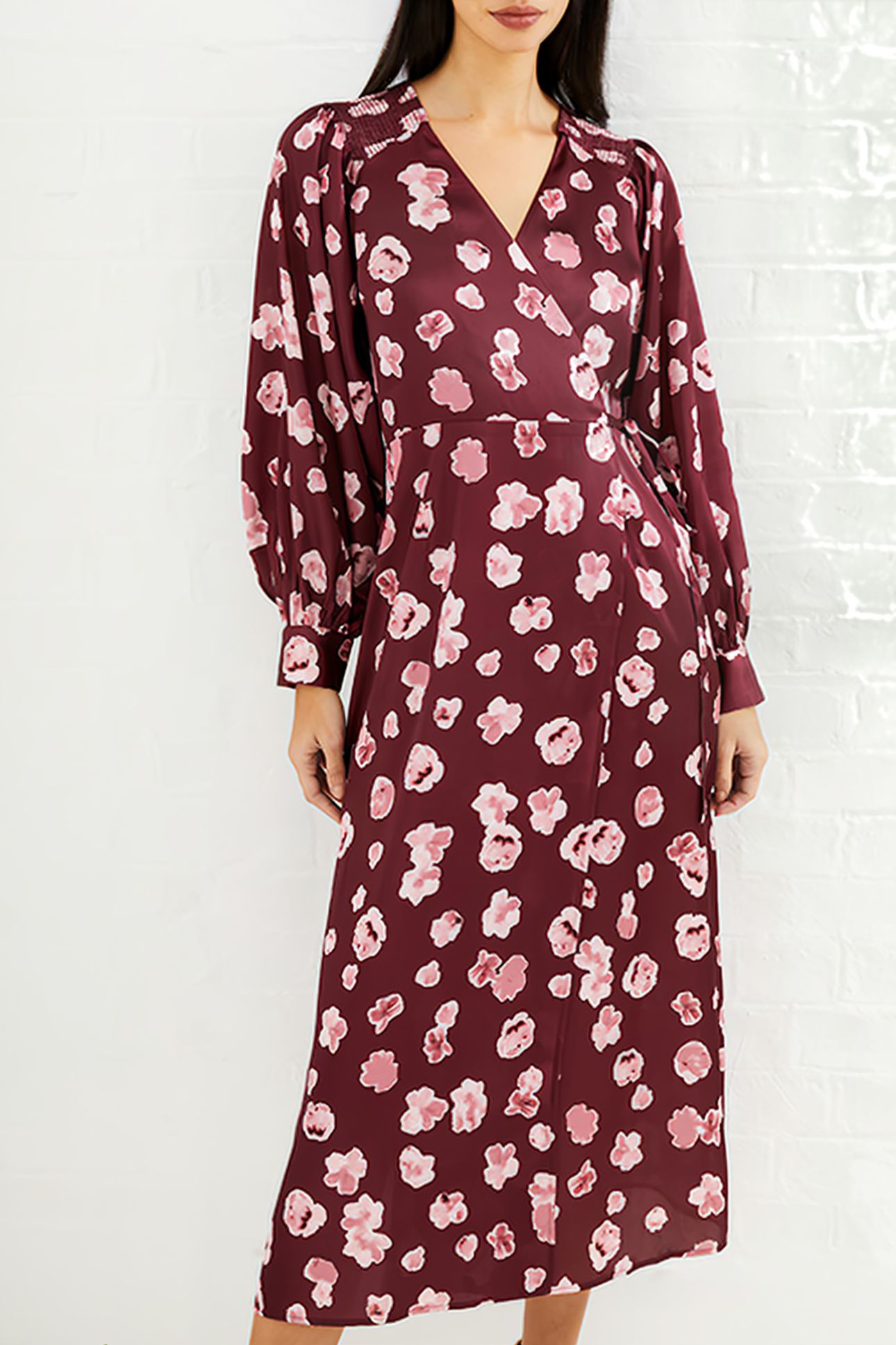 BRONWEN ALEEYA SATIN LS DRESS BROWN 7