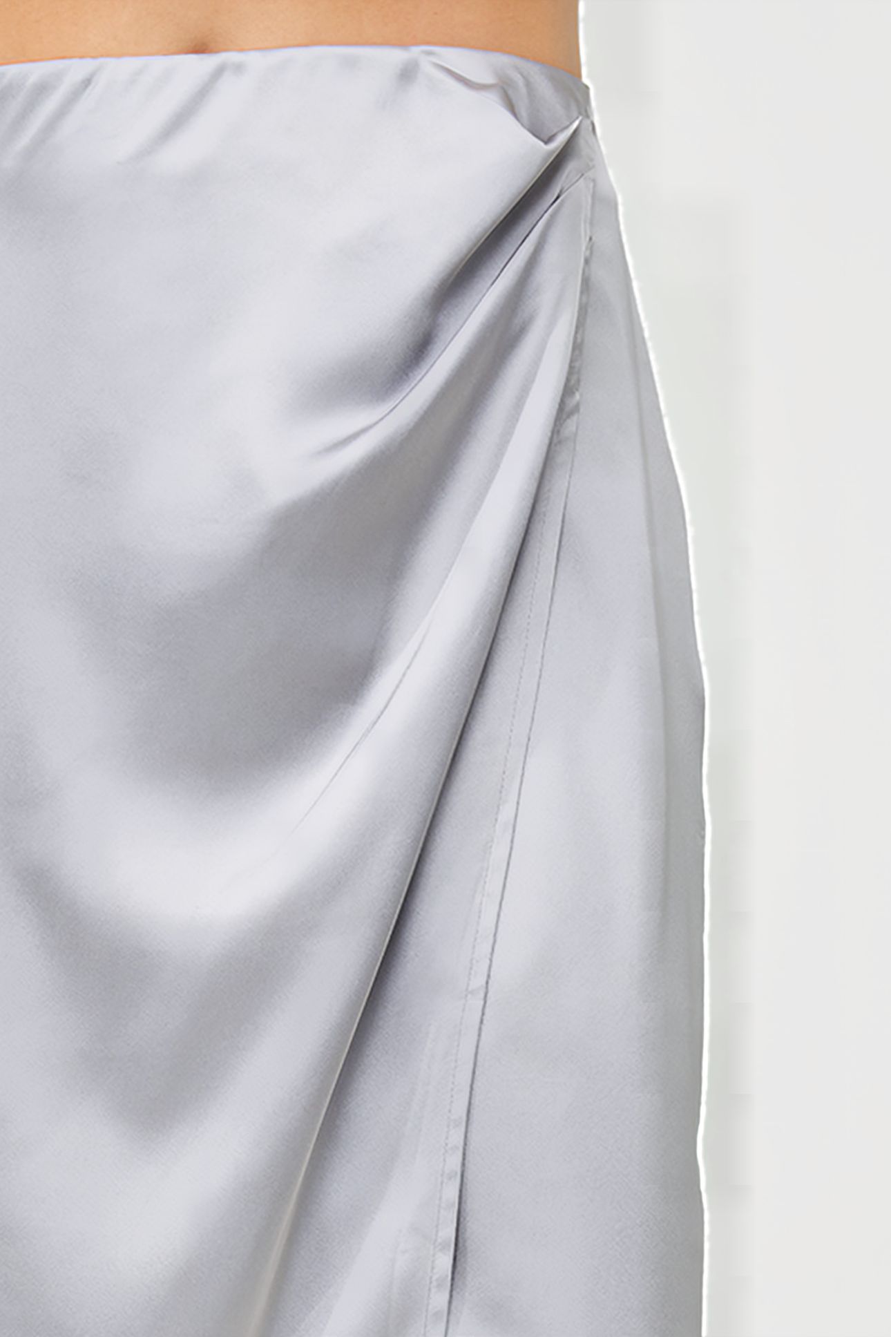 INU SATIN MIDI WRAP SKIRT 5