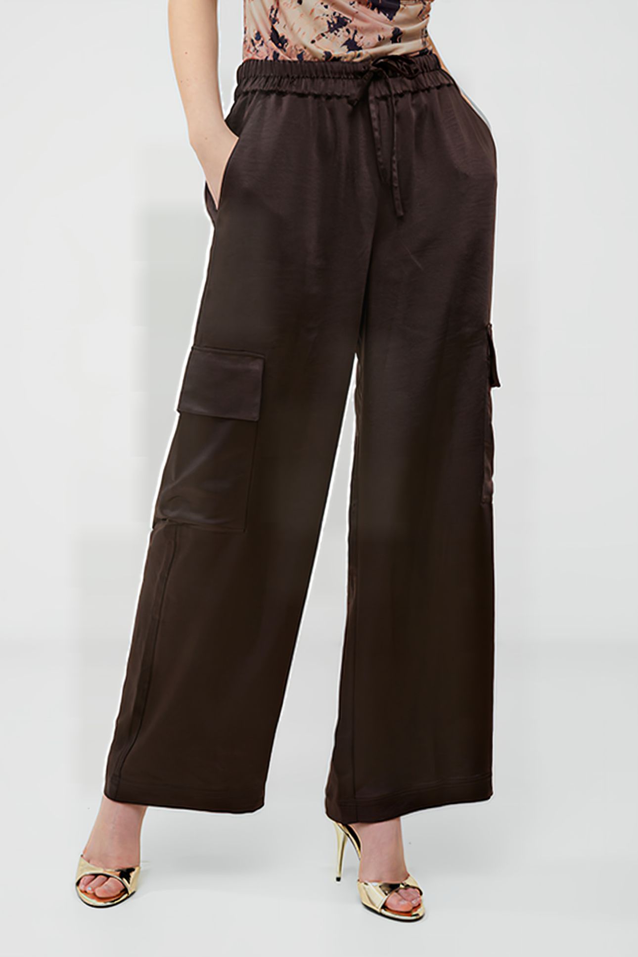 CHLOETTA CARGO TROUSER BROWN 1