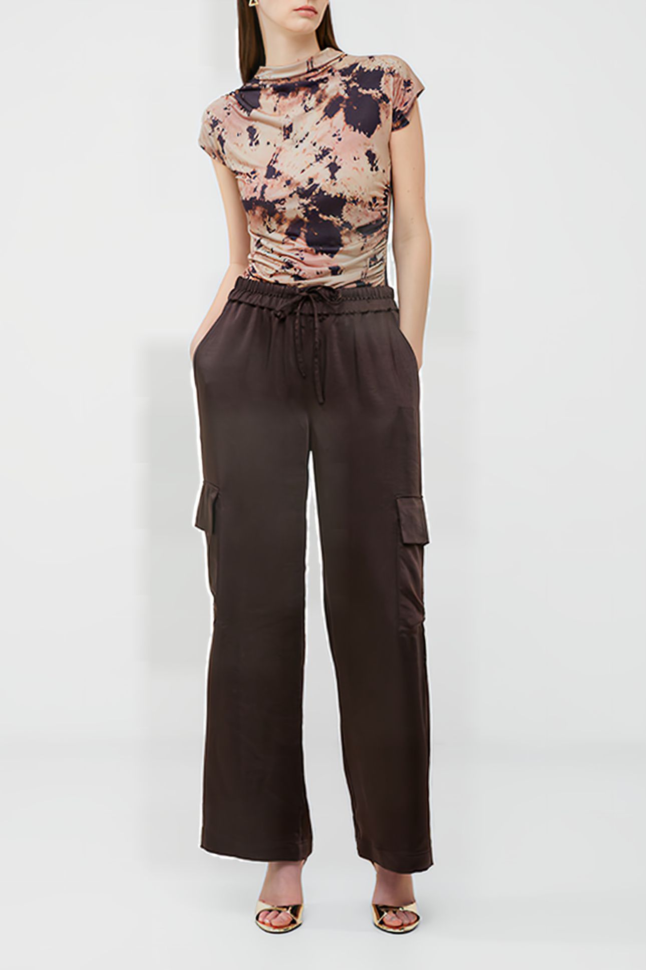 CHLOETTA CARGO TROUSER BROWN 4