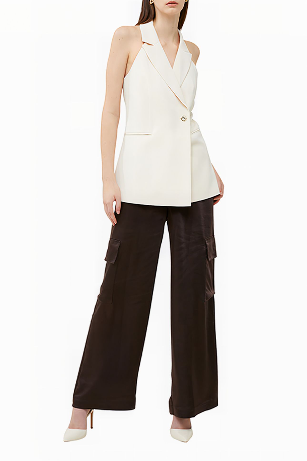 HARRIE HALTER NK WAISTCOAT WHITE 2