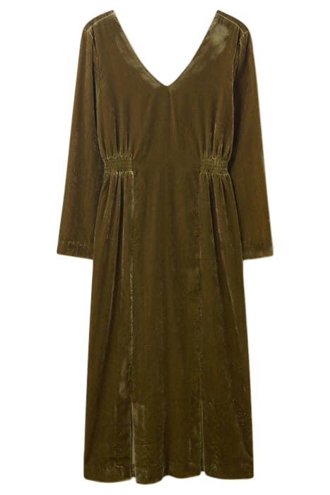 NADIA VELVET DRE DARK CHARTREUSE 2