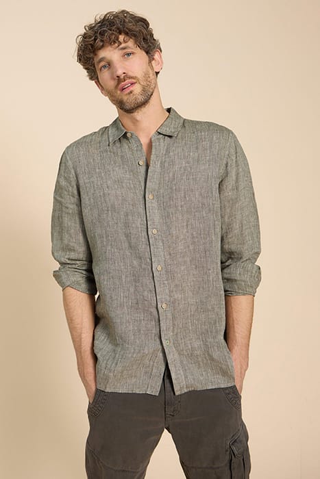 PEMBROKE LINEN SHIRT KHAKI GREEN 1