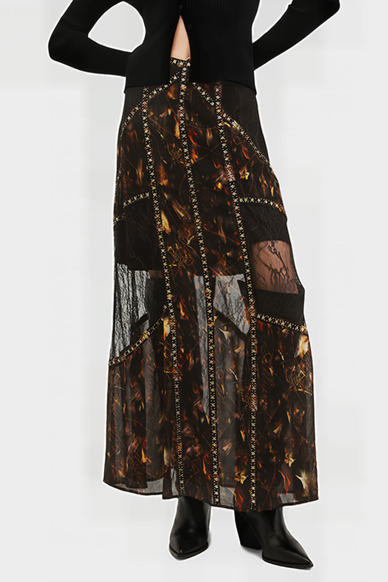 BRYN EMB SKIRT KATERI BLACK 1