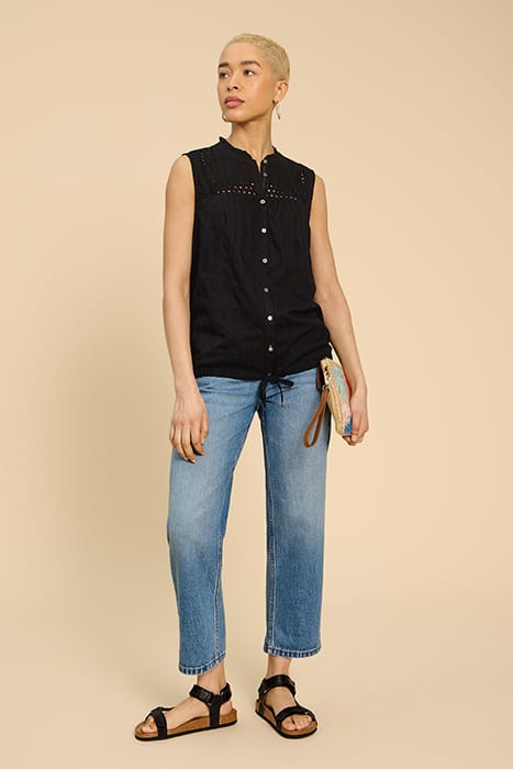 ARABELLA SLEEVELE SHIRT PURE BLACK 1